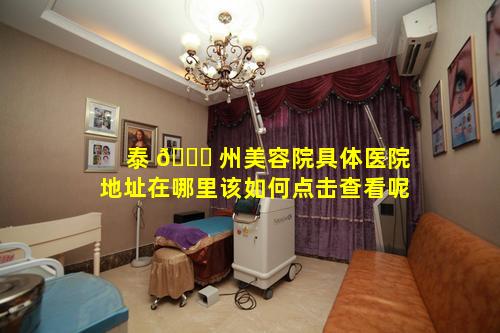 泰 🐘 州美容院具体医院地址在哪里该如何点击查看呢